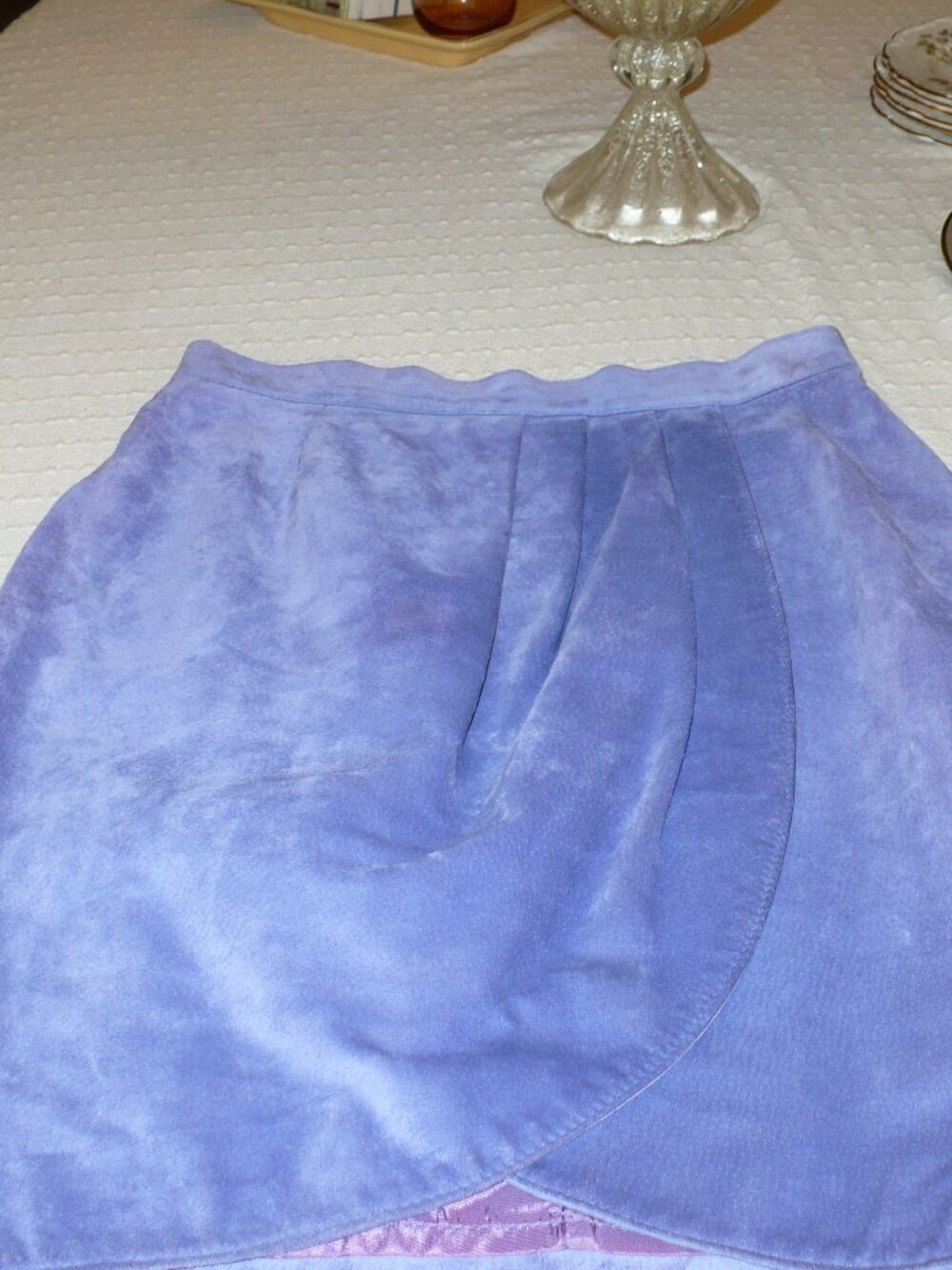 DANIER PERIWINKLE SUEDE SKIRT - NEW CONDITION, LINED